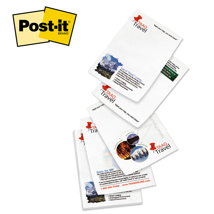 Design Custom Printed 4 x 3 3M Post-It Notes (100 sheet pads